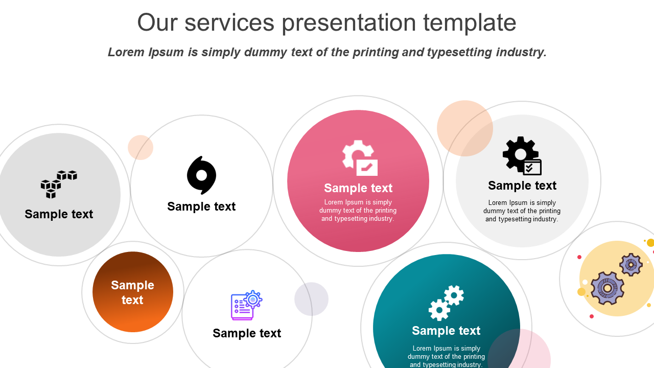 Our Services Presentation Template Design In Circle Model